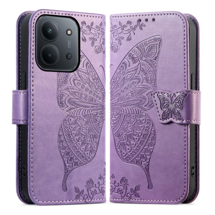 Чехол-книжка с рисунком UniCase Butterfly Pattern для Xiaomi Redmi 15C / Poco C85 - Light Purple: фото 1 из 9