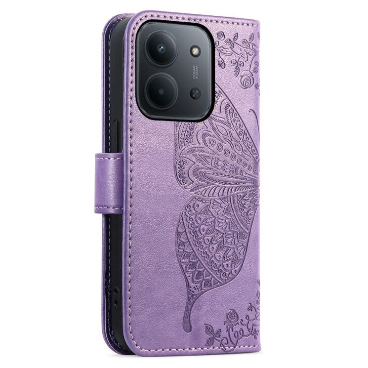 Чехол-книжка с рисунком UniCase Butterfly Pattern для Xiaomi Redmi 15C / Poco C85 - Light Purple: фото 7 из 9