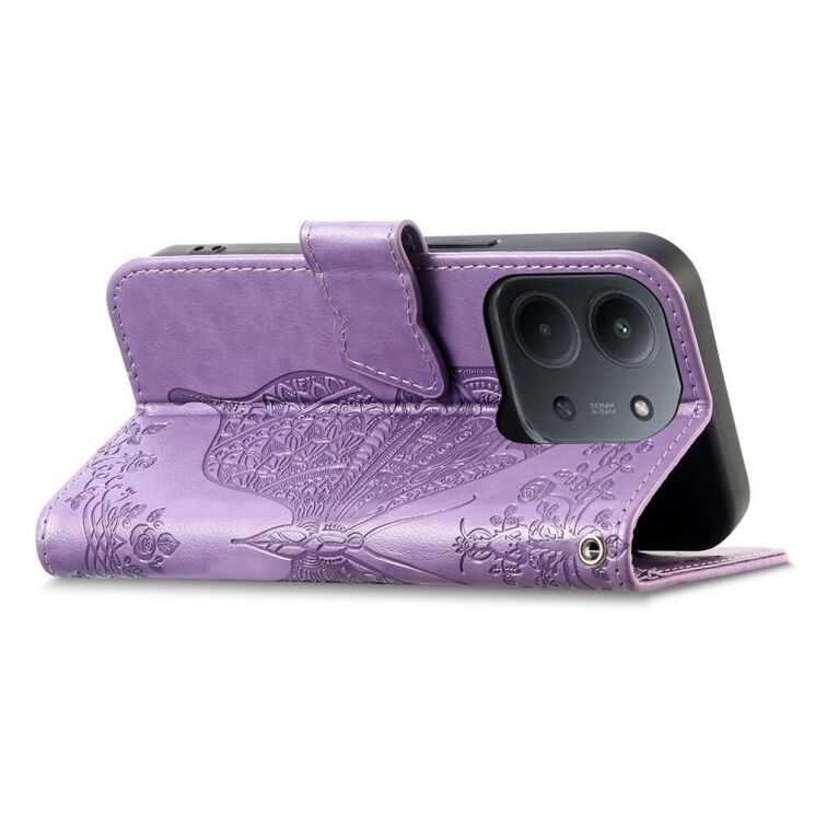 Чехол-книжка с рисунком UniCase Butterfly Pattern для Xiaomi Redmi 15C / Poco C85 - Light Purple: фото 3 из 9