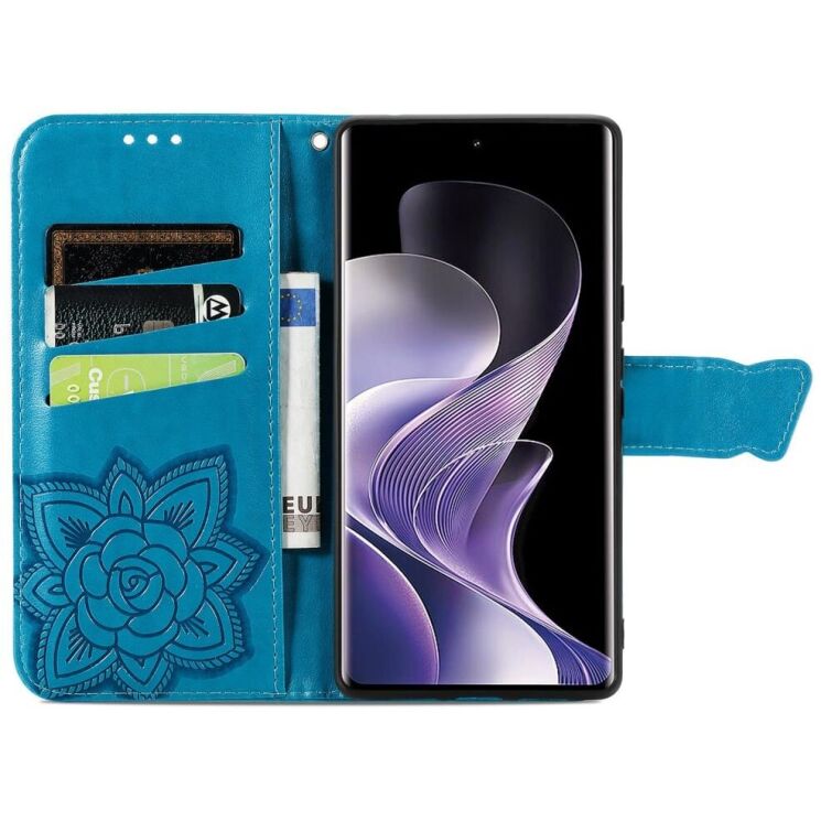 Чехол UniCase Butterfly Pattern для Xiaomi Redmi Note 14 Pro Plus - Blue: фото 2 из 9