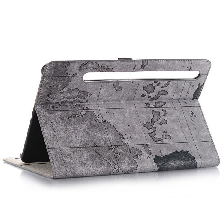 Чохол UniCase Map Pattern для Samsung Galaxy Tab S9 FE (X510/516) / Tab S10 FE (X520/526) - Grey: фото 5 з 7