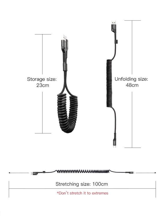 Дата-кабель BASEUS 2A Fish-eye Spring Charge Data - Black (895211B) Дата-кабель BASEUS 2A Fish-eye Spring Charge Data - Black: фото 16 з 17