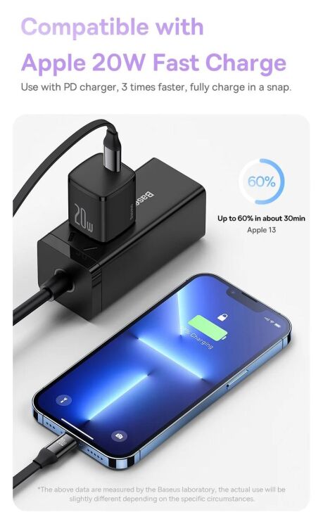 Кабель Baseus Bright Mirror 2 Series 3-in-1 Type-C to MicroUSB+Lightning+Type-C (100W, 1.1m) CAMJ010201 - Black: фото 15 з 30