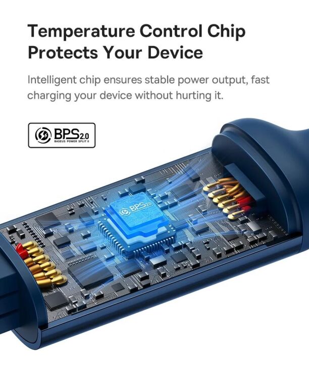 Кабель Baseus Bright Mirror 2 Series 3-in-1 Type-C to MicroUSB+Lightning+Type-C (100W, 1.1m) CAMJ010201 - Black: фото 17 з 30