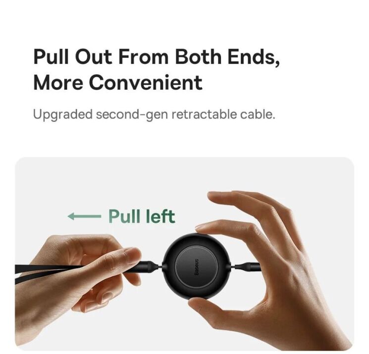 Кабель Baseus Bright Mirror 2 Series 3-in-1 Type-C to MicroUSB+Lightning+Type-C (100W, 1.1m) CAMJ010201 - Black: фото 10 з 30