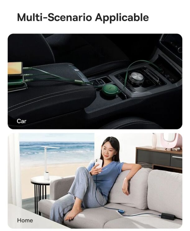 Кабель Baseus Bright Mirror 2 Series 3-in-1 Type-C to MicroUSB+Lightning+Type-C (100W, 1.1m) CAMJ010201 - Black: фото 24 з 30