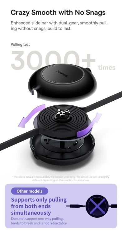 Кабель Baseus Bright Mirror 2 Series 3-in-1 Type-C to MicroUSB+Lightning+Type-C (100W, 1.1m) CAMJ010201 - Black: фото 12 з 30