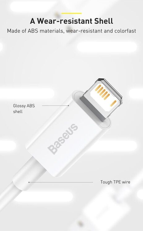 Кабель Baseus Superior Series USB to Lightning (2.4A, 1m) CALYS-A02 - White: фото 15 из 22