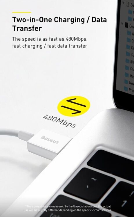 Кабель Baseus Superior Series USB to Lightning (2.4A, 1m) CALYS-A02 - White: фото 18 из 22