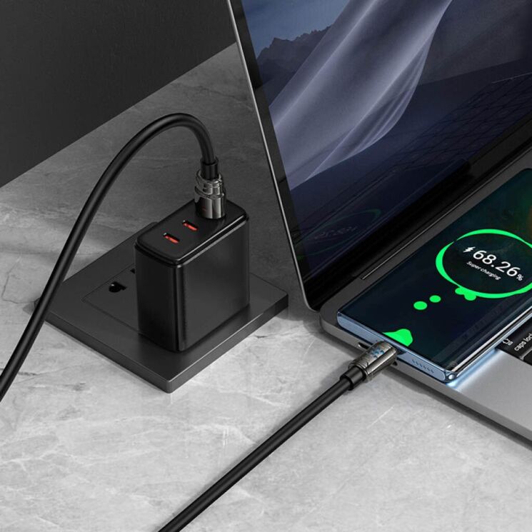 Кабель Hoco U143 USB to Type-C (5A, 1.2m) - Black: фото 9 из 9