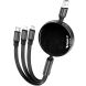 Кабель Hoco X78 3 in 1 USB to Lightning + MicroUSB + Type-C (2A, 1m) - Black (896406B). Фото 1 з 5