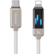 Кабель USAMS US-SJ743 Type-C to Lightning (30W, 1.2m) - Titanium: фото 1 из 13