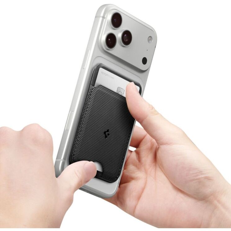 Кардхолдер Spigen Slim Fold (Mag Fit) | S314-1 (AFA10405) - Black: фото 8 из 16