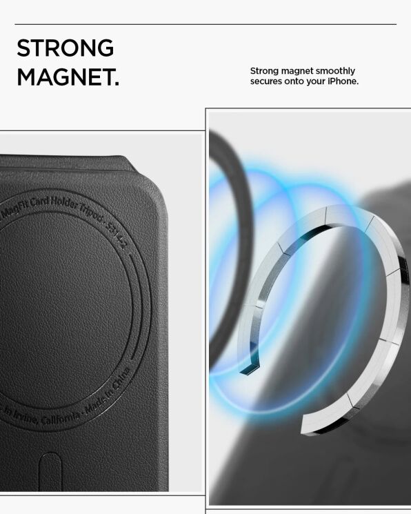 Кардхолдер Spigen Slim Fold (Mag Fit) | S314-1 (AFA10405) - Black: фото 13 из 16