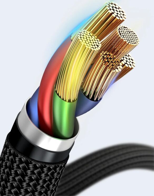 Комплект кабелей (2шт) Baseus Cafule Type-C to Type-C (100W, 2m) P10318306003-01 - Black / Grey: фото 11 из 20