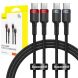 Комплект кабелей (2шт) Baseus Cafule Type-C to Type-C (100W, 2m) P10318306003-01 - Black / Grey (896260BH). Фото 6 из 20