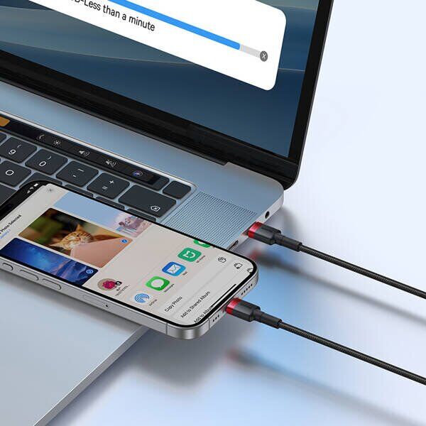 Комплект кабелей (2шт) Baseus Cafule Type-C to Type-C (100W, 2m) P10318306003-01 - Black / Grey: фото 17 из 20