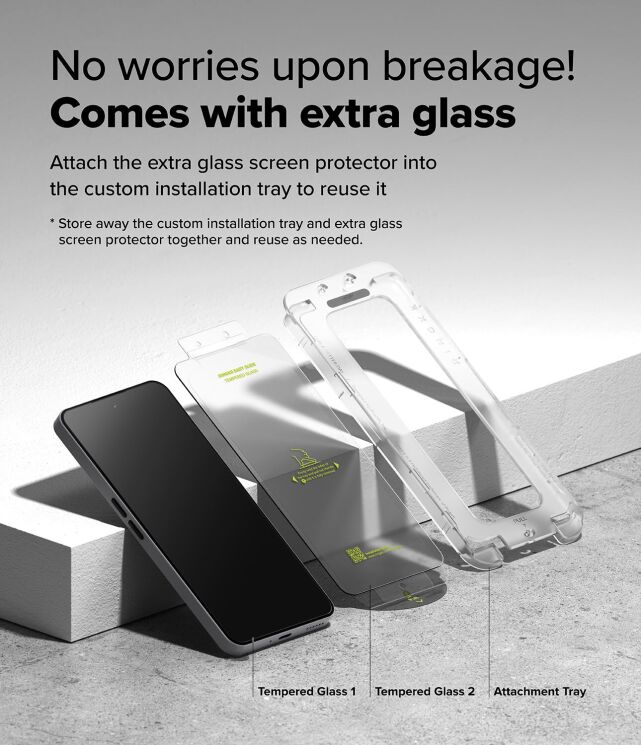 Комплект защитных стекол (2шт) Ringke Easy Slide Tempered Glass для Nothing Phone (3a) / (3a) Pro (8800293853695): фото 5 из 14