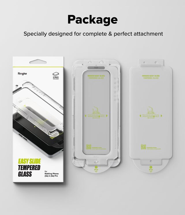 Комплект защитных стекол (2шт) Ringke Easy Slide Tempered Glass для Nothing Phone (3a) / (3a) Pro (8800293853695): фото 13 из 14