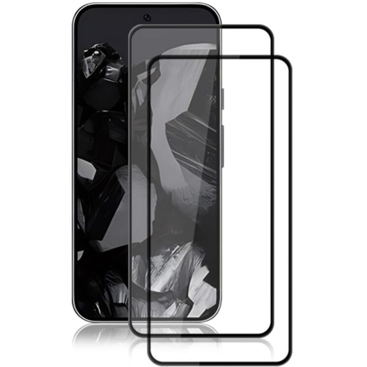 Комплект защитных стекол AMORUS Full Glue для Google Pixel 9 / 9 Pro - Black: фото 1 из 9