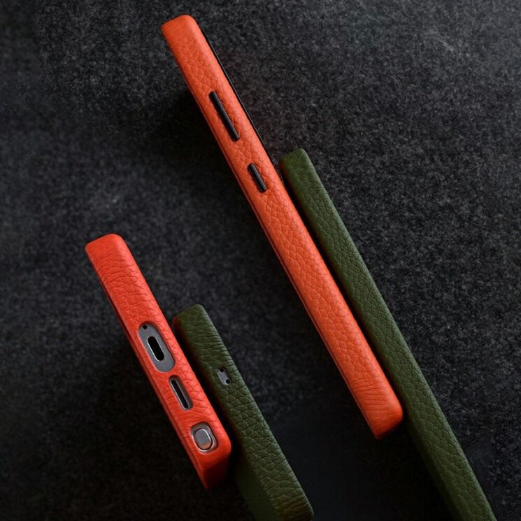 Кожаный чехол MELKCO Leather Case Magnetic для Samsung Galaxy S25 Ultra (S938) - Orange: фото 9 из 10