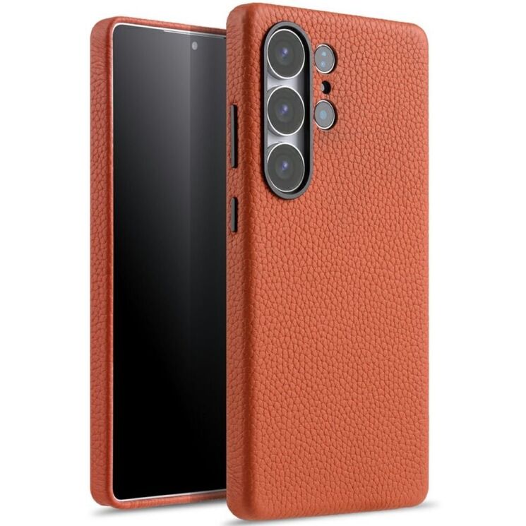 Кожаный чехол MELKCO Leather Case Magnetic для Samsung Galaxy S25 Ultra (S938) - Orange: фото 1 из 10
