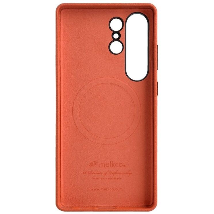 Кожаный чехол MELKCO Leather Case Magnetic для Samsung Galaxy S25 Ultra (S938) - Orange: фото 3 из 10