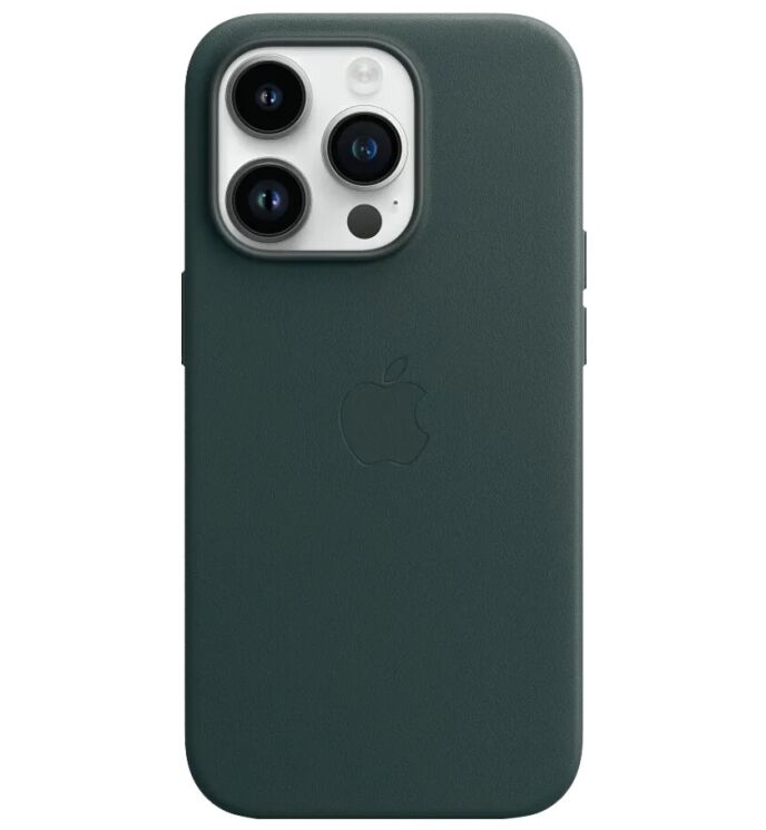 Оригінальний чохол Leather Case with MagSafe для Apple iPhone 14 Pro (MPPH3) - Forest Green: фото 1 з 5