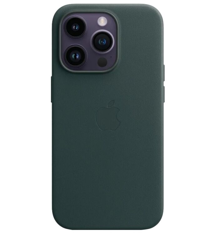 Оригінальний чохол Leather Case with MagSafe для Apple iPhone 14 Pro (MPPH3) - Forest Green: фото 2 з 5
