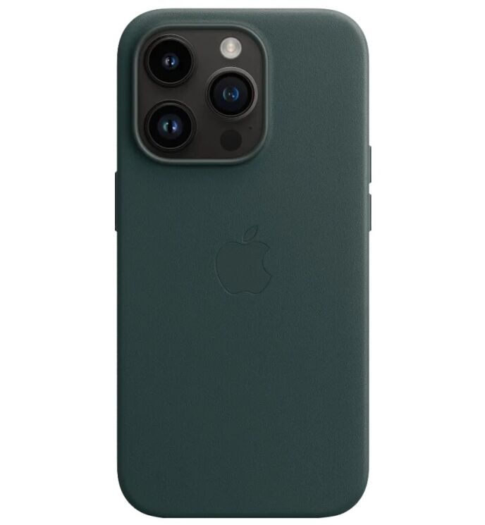 Оригінальний чохол Leather Case with MagSafe для Apple iPhone 14 Pro (MPPH3) - Forest Green: фото 3 з 5