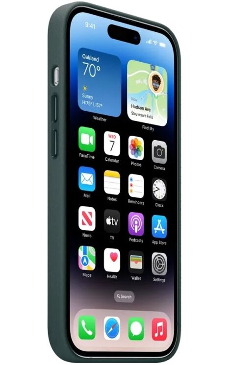 Оригінальний чохол Leather Case with MagSafe для Apple iPhone 14 Pro (MPPH3) - Forest Green: фото 5 з 5