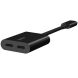 Переходник Belkin RockStar Type-C to 2Type-C (60W, 0,12m) F7U081btBLK - Black (896415B). Фото 3 из 6