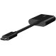 Переходник Belkin RockStar Type-C to 2Type-C (60W, 0,12m) F7U081btBLK - Black (896415B). Фото 2 из 6