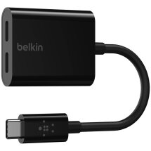 Переходник Belkin RockStar Type-C to 2Type-C (60W, 0,12m) F7U081btBLK - Black: фото 1 из 6
