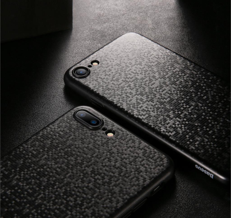 Пластиковый чехол BASEUS Plaid для iPhone 7 / iPhone 8 - Black: фото 9 из 10