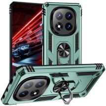 Противоударный чехол с подставкой Deexe Armor Case для Xiaomi Redmi Note 14 Pro Plus - Blackish Green: фото 1 из 7