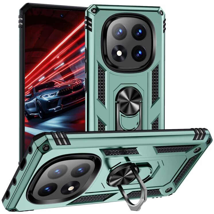 Противоударный чехол с подставкой Deexe Armor Case для Xiaomi Redmi Note 14 Pro Plus - Blackish Green (373271DG) Противоударный чехол с подставкой Deexe Armor Case для Xiaomi Redmi Note 14 Pro Plus - Blackish Green: фото 1 из 7