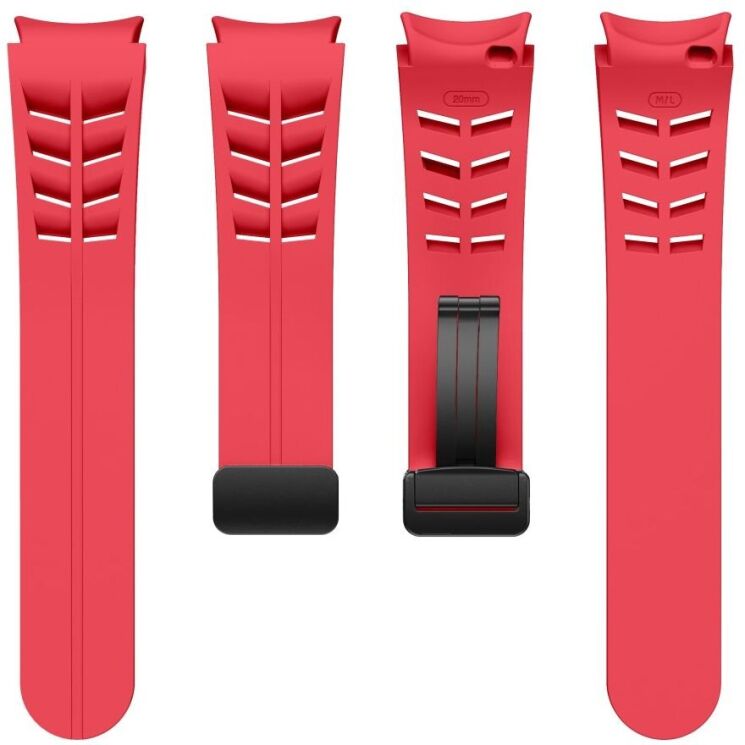 Ремешок Deexe Aurora Strap для Samsung Galaxy Watch 4 / 4 Classic / 5 / 5 Pro / 6 / 6 Classic / 7 / FE - Red: фото 5 из 8