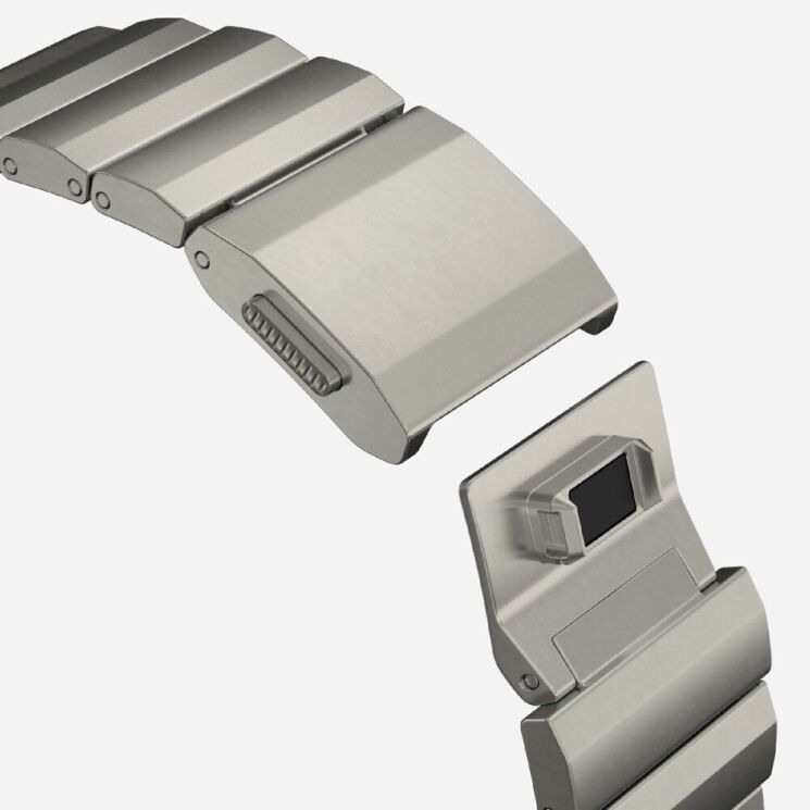 Ремешок Deexe Click Stainless Steel для Apple Watch 46 / 45 / 44 / SE 44 / 42 (Series 1-3) / Ultra / Ultra 2 - Titanium: фото 6 из 6