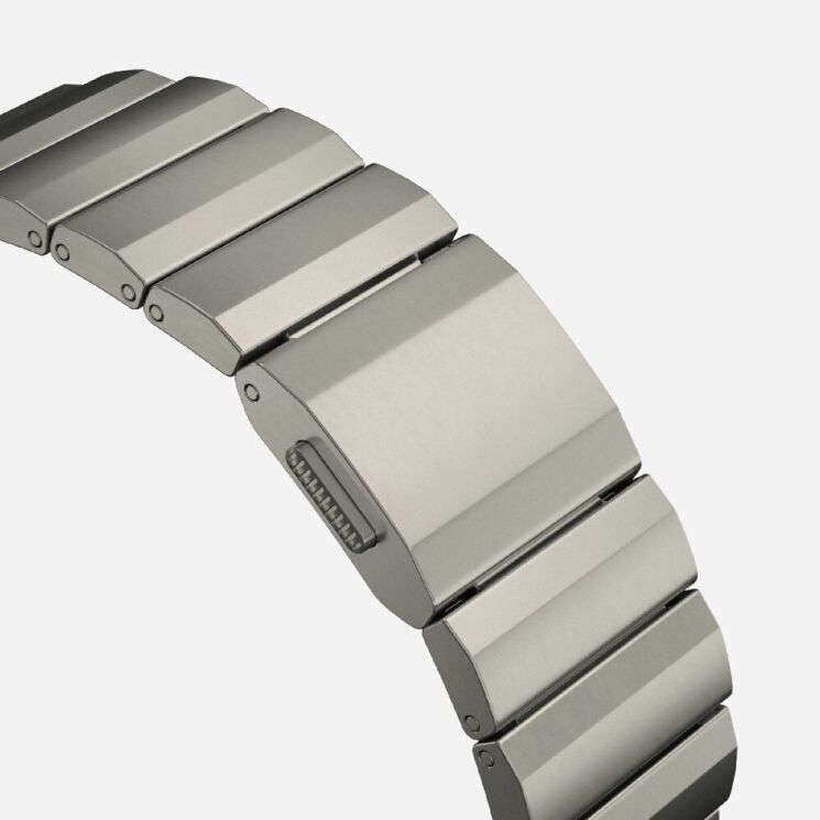 Ремешок Deexe Click Stainless Steel для Apple Watch 46 / 45 / 44 / SE 44 / 42 (Series 1-3) / Ultra / Ultra 2 - Titanium: фото 5 из 6