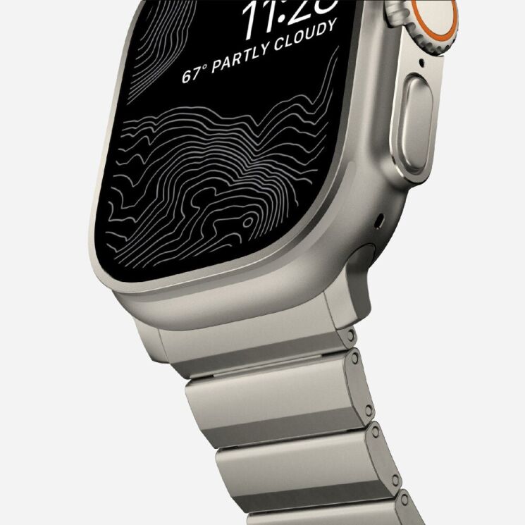 Ремешок Deexe Click Stainless Steel для Apple Watch 46 / 45 / 44 / SE 44 / 42 (Series 1-3) / Ultra / Ultra 2 - Titanium: фото 4 из 6