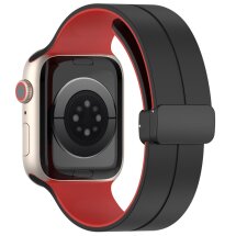 Ремінець Deexe Color Soft Line для Apple Watch 42 (Series 10/11) / 41 / 40 / SE 40 / 38 - Black / Red: фото 1 з 7