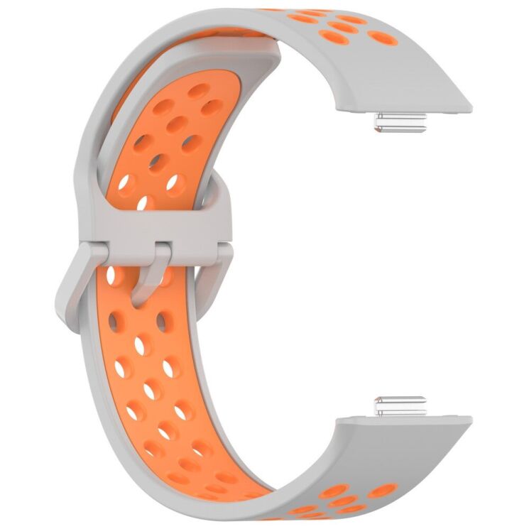 Ремінець Deexe Dual Color для Huawei Watch Fit 3 - Grey / Orange: фото 3 з 7