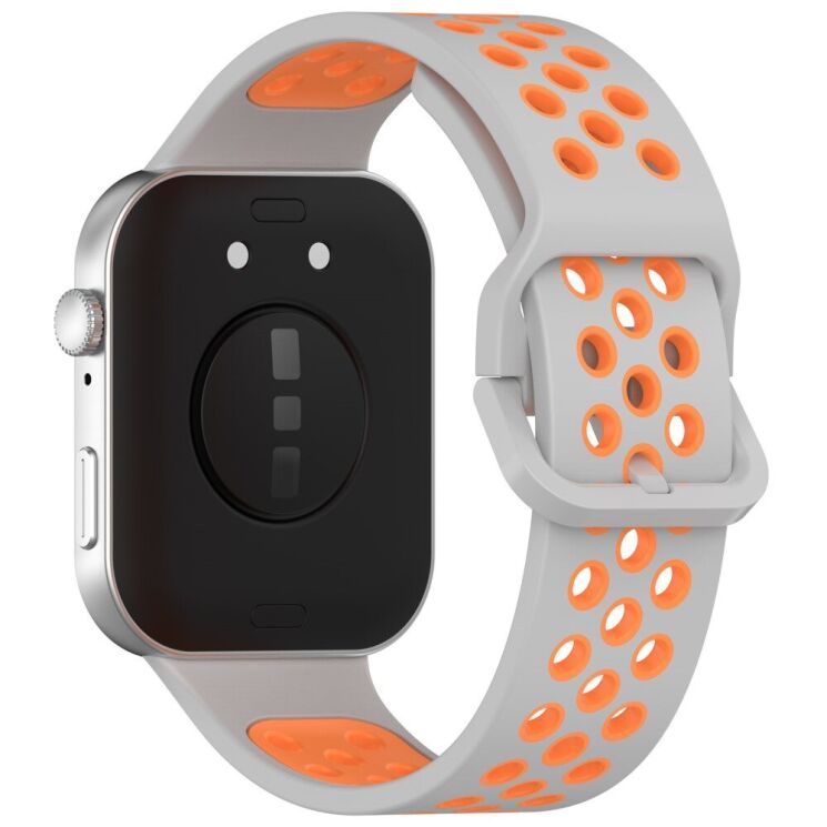 Ремінець Deexe Dual Color для Huawei Watch Fit 3 - Grey / Orange: фото 1 з 7