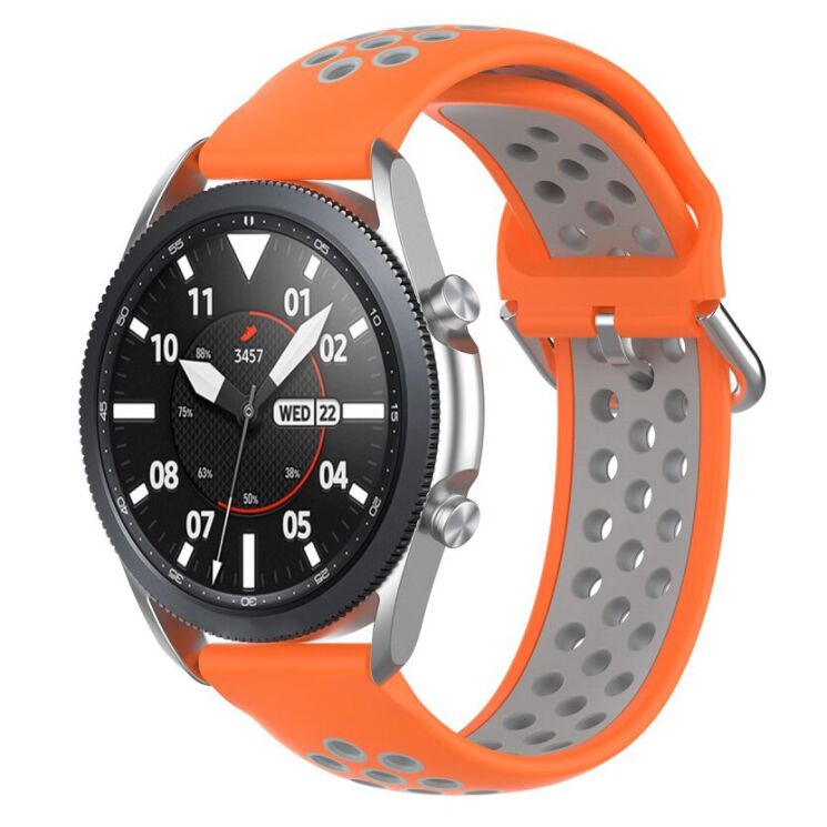 Ремешок Deexe Dual Color для Samsung Galaxy Watch 3 (41mm) - Orange / Grey: фото 5 из 5