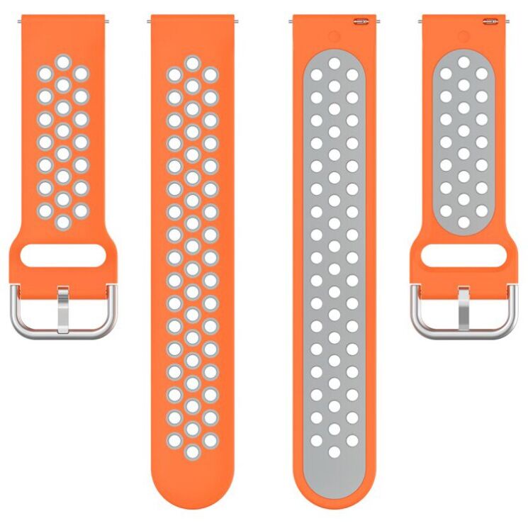 Ремешок Deexe Dual Color для Samsung Galaxy Watch 3 (41mm) - Orange / Grey: фото 2 из 5