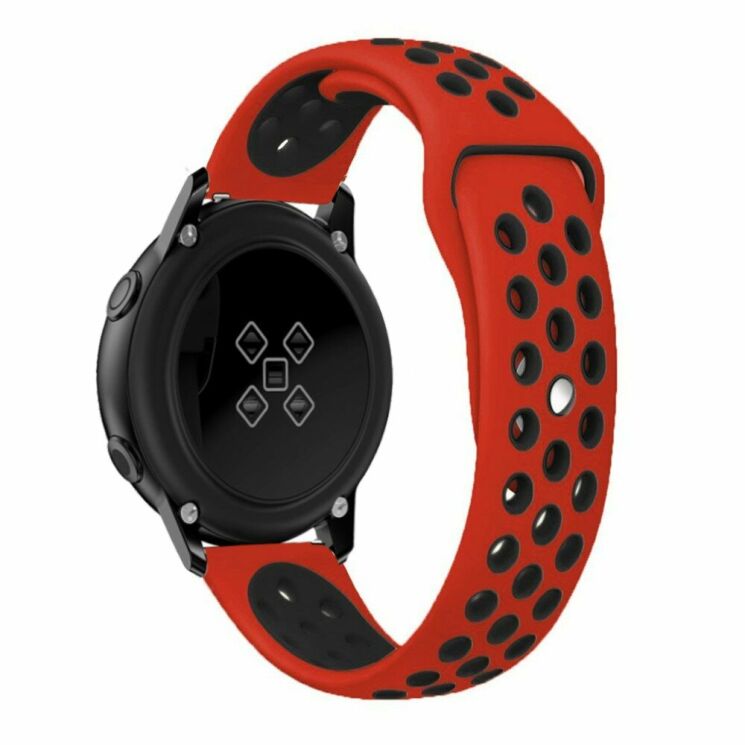 Ремінець Deexe Dual Color для Samsung Galaxy Watch Active - Red / Black: фото 1 з 3