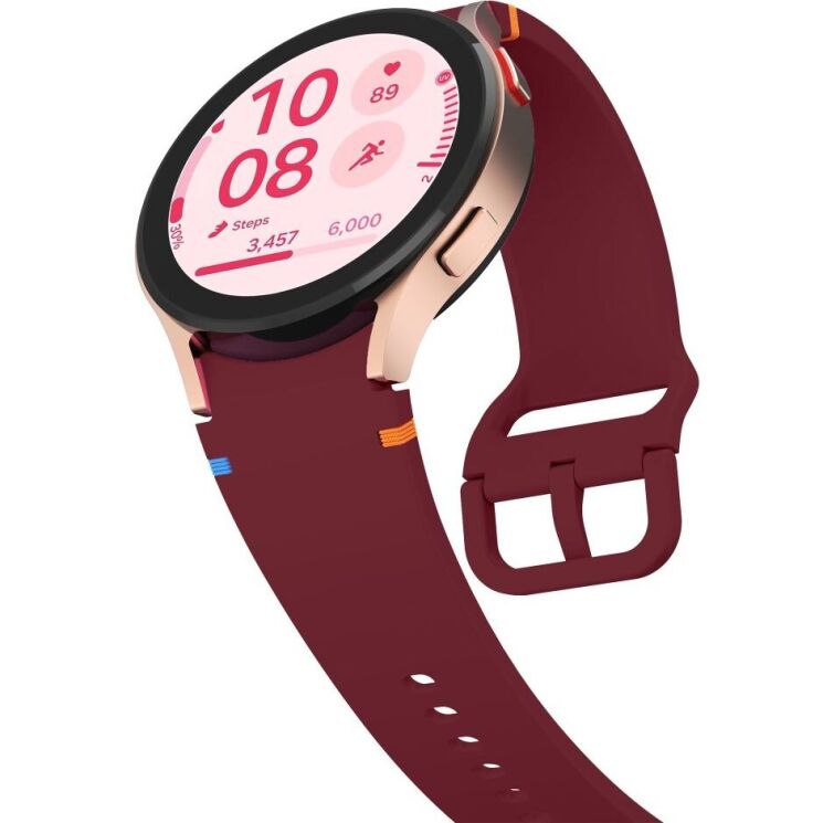 Ремешок Deexe Elino Strap для Samsung Galaxy Watch 4 / 5 / 6 / 7 / FE (40mm) - Wine Red: фото 4 из 6