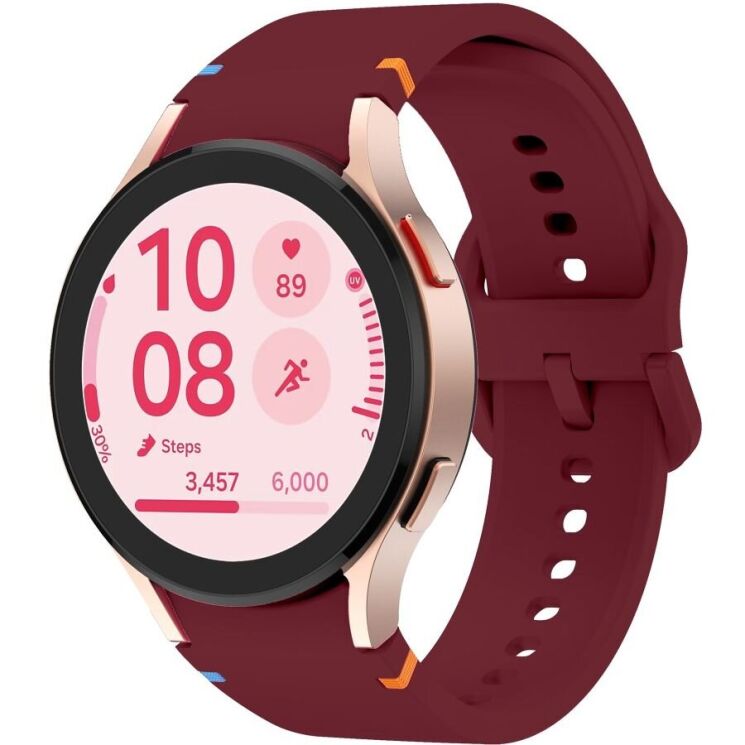 Ремешок Deexe Elino Strap для Samsung Galaxy Watch 4 / 5 / 6 / 7 / FE (40mm) - Wine Red: фото 2 из 6