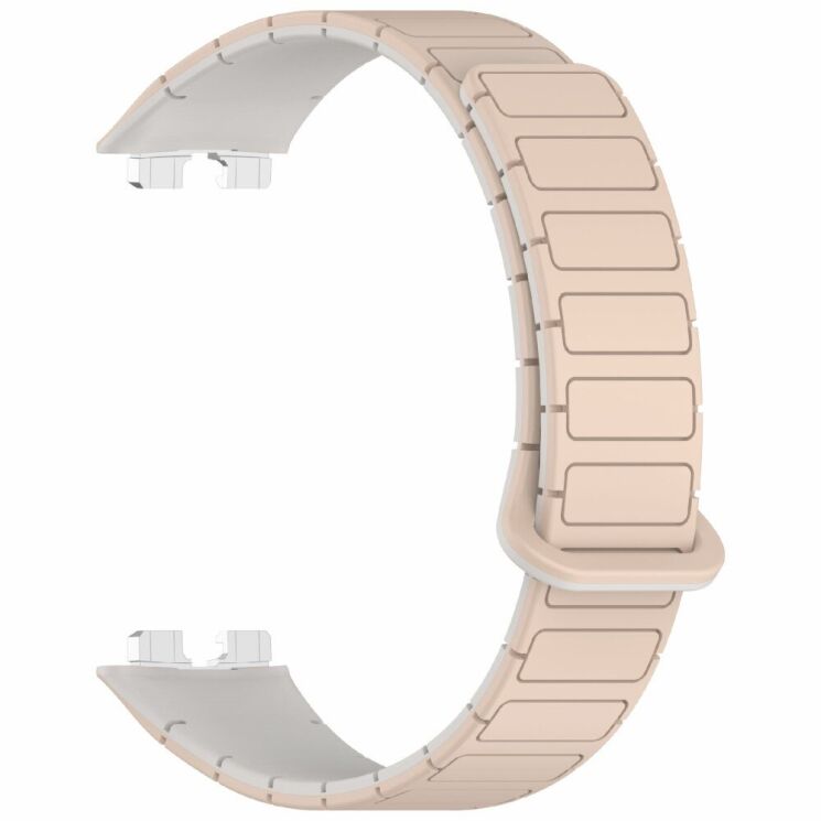Ремешок Deexe Flexible Fit для Huawei Band 8 / 9 / 10 - Milk Tea / Rock White: фото 3 из 6